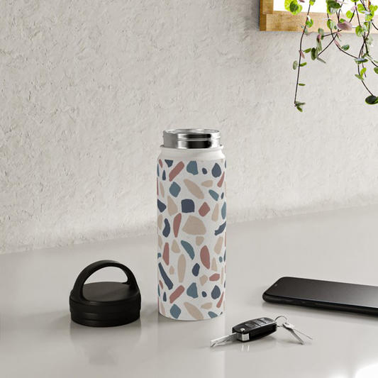 Cool Terrazzo Handle Lid Water Bottle