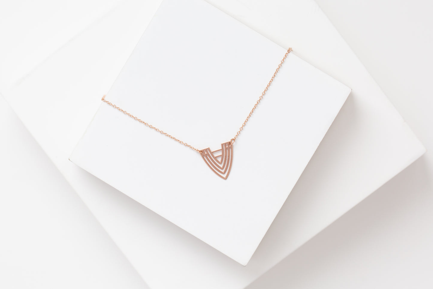 BARCELONA Necklace | chevron stainless steel necklace