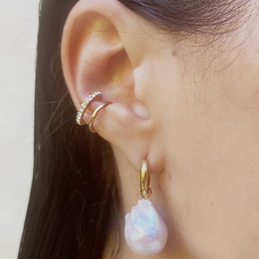 Nicki Pearl Hoop Earrings