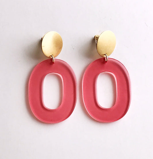 coco earrings - translucent pink